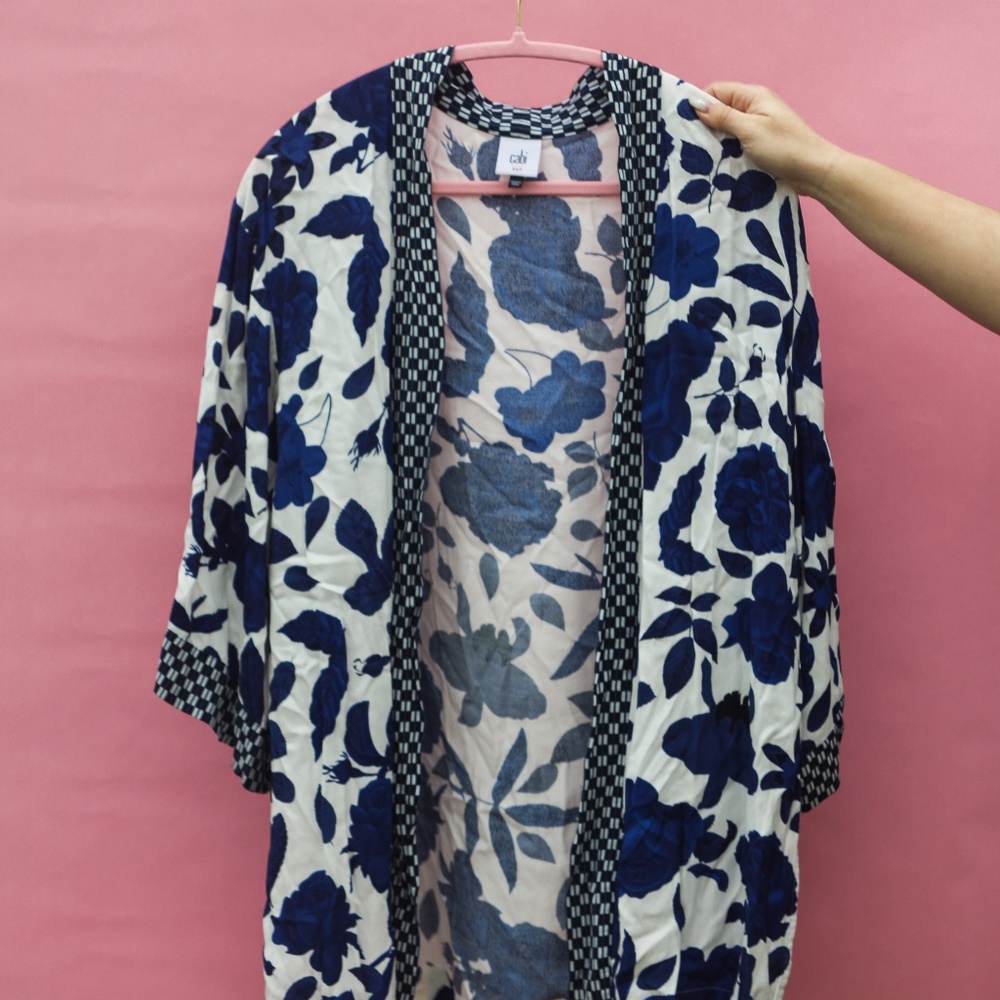 Blue Floral Shawl